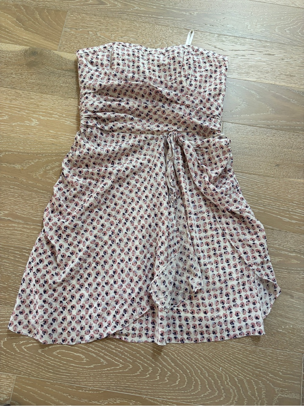 Club Monaco silk Strapless Pink Tie-Waist Summer Dress